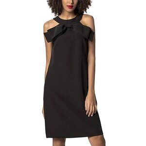 APART Glamour Bow Dress Evening Stretch Black Gala Party LBD Sleeveless Feminine